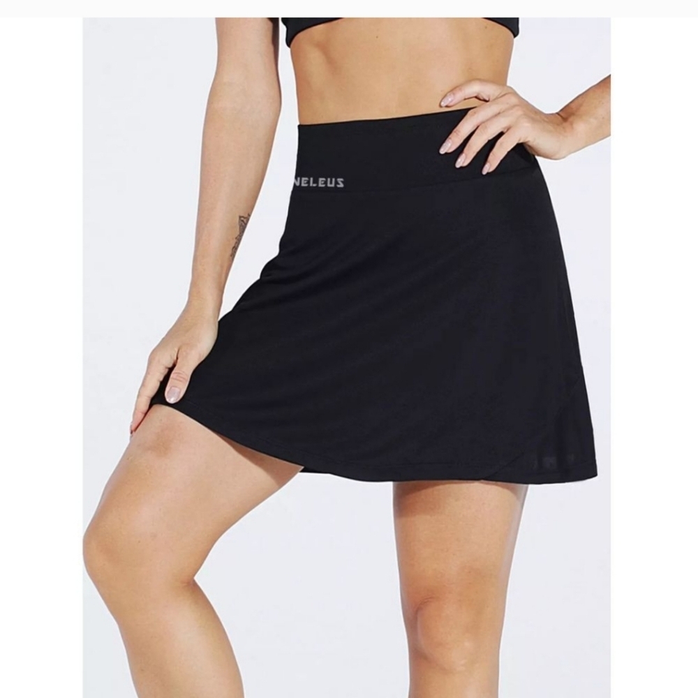 Neleus Skort Womens XL 2 in 1 Tennis Skirt Shorts Pockets High Waisted